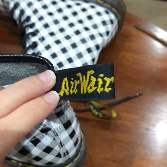 Checkered Black and White Women's Boots - Picture 3 of 5